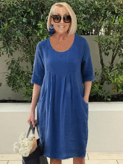 Liese™ - Loose Linen/Cotton Dress with pockets