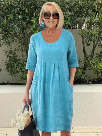 Liese™ - Loose Linen/Cotton Dress with pockets