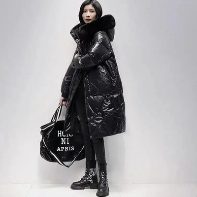 Gia - Lang parkas med vegansk pels
