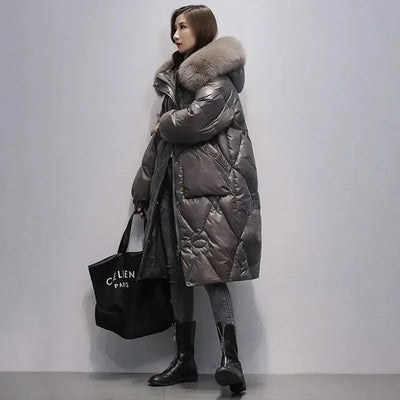 Gia - Lang parkas med vegansk pels