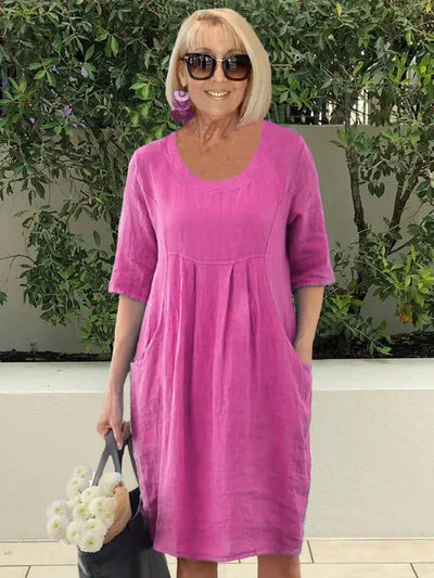 Liese™ - Loose Linen/Cotton Dress with pockets