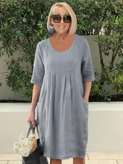 Liese™ - Loose Linen/Cotton Dress with pockets