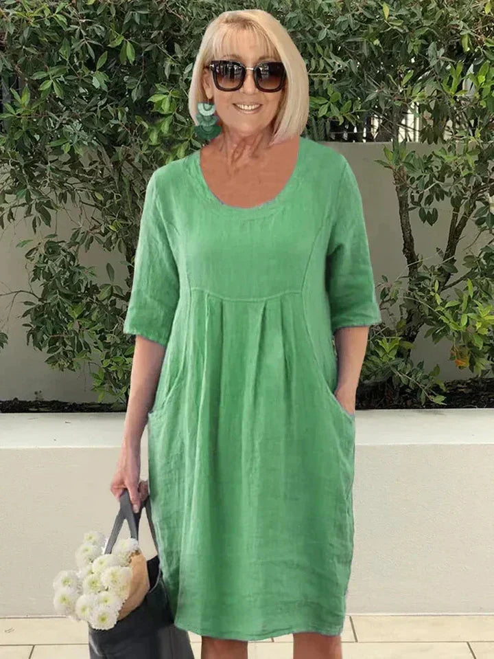 Liese™ - Loose Linen/Cotton Dress with pockets