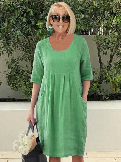 Liese™ - Loose Linen/Cotton Dress with pockets