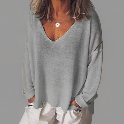 Malorie™ - Comfortable long-sleeved shirt with V-neckline