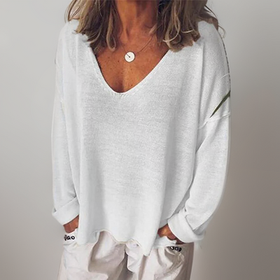 Malorie™ - Comfortable long-sleeved shirt with V-neckline
