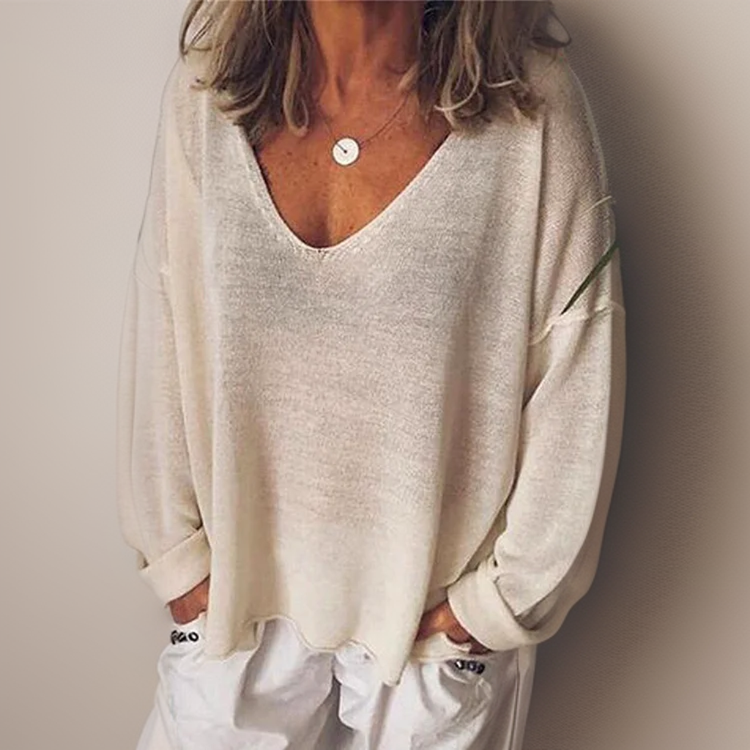 Malorie™ - Comfortable long-sleeved shirt with V-neckline