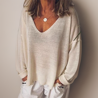 Malorie™ - Comfortable long-sleeved shirt with V-neckline