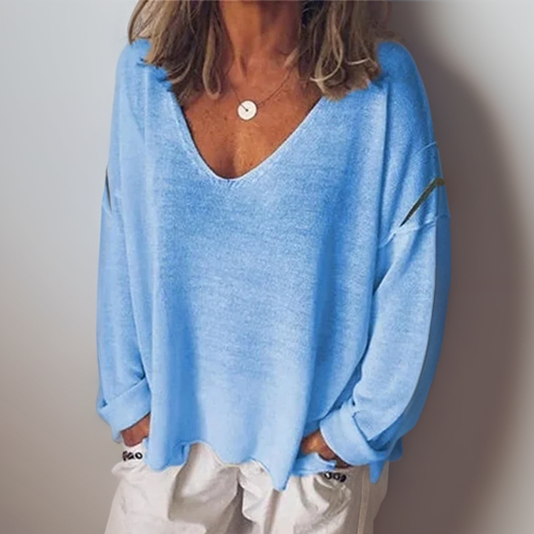 Malorie™ - Comfortable long-sleeved shirt with V-neckline
