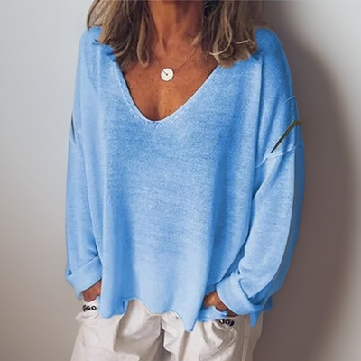 Malorie™ - Comfortable long-sleeved shirt with V-neckline
